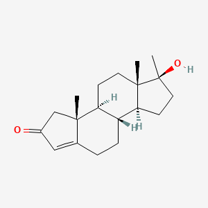 molecular formula C19H28O2 B14163536 (3aR,3bS,5aS,6S,8aS,8bR)-6-hydroxy-3a,5a,6-trimethyl-3,3b,4,5,7,8,8a,8b,9,10-decahydroindeno[5,4-e]inden-2-one CAS No. 4060-50-8