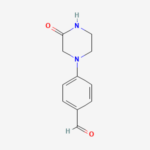molecular formula C11H12N2O2 B1416362 4-(3-Oxopiperazin-1-yl)benzaldehyde CAS No. 1021240-40-3