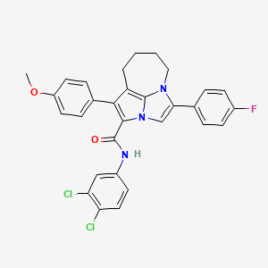 N-(3,4-dichlorophenyl)-4-(4-fluorophenyl)-1-(4-methoxyphenyl)-5,6,7,8-tetrahydro-2a,4a-diazacyclopenta[cd]azulene-2-carboxamide