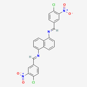 molecular formula C24H14Cl2N4O4 B14163652 N,N'-bis[(E)-(4-chloro-3-nitrophenyl)methylidene]naphthalene-1,5-diamine CAS No. 5286-22-6