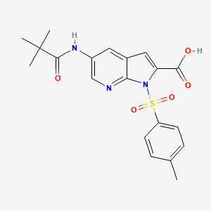 1H-Pyrrolo[2,3-b]pyridine-2-carboxylic acid, 5-[(2,2-dimethyl-1-oxopropyl)amino]-1-[(4-methylphenyl)sulfonyl]-