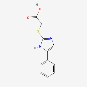 molecular formula C11H10N2O2S B1416373 [(4-phenyl-1H-imidazol-2-yl)sulfanyl]acetic acid CAS No. 94946-27-7
