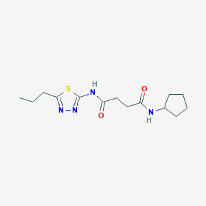 molecular formula C14H22N4O2S B14163747 N-cyclopentyl-N'-(5-propyl-1,3,4-thiadiazol-2-yl)butanediamide CAS No. 713130-41-7