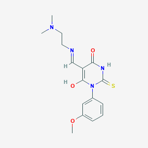 (5E)-5-({[2-(dimethylamino)ethyl]amino}methylidene)-1-(3-methoxyphenyl)-2-sulfanylpyrimidine-4,6(1H,5H)-dione