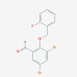 3,5-Dibromo-2-[(2-fluorobenzyl)oxy]benzaldehyde