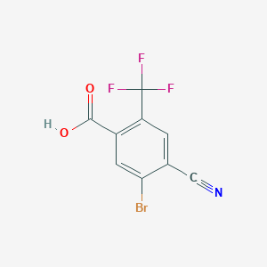 molecular formula C9H3BrF3NO2 B1416385 5-Bromo-4-cyano-2-(trifluoromethyl)benzoic acid CAS No. 1805023-12-4