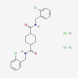 molecular formula C22H26Cl4N2O2 B14163877 (trans)-N,N'-Bis(2-chlorobenzyl)-1,4-cyclohexanedicarboxamide dihydrochloride CAS No. 7289-21-6