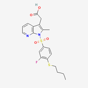 1H-Pyrrolo[2,3-b]pyridine-3-acetic acid, 1-[[4-(butylthio)-3-fluorophenyl]sulfonyl]-2-methyl-