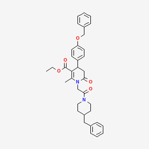 molecular formula C36H40N2O5 B14163945 Ethyl 4-[4-(benzyloxy)phenyl]-1-[2-(4-benzyl-1-piperidinyl)-2-oxoethyl]-2-methyl-6-oxo-1,4,5,6-tetrahydro-3-pyridinecarboxylate CAS No. 858774-80-8