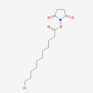 molecular formula C15H24BrNO4 B1416395 十一烷酸，11-溴，2,5-二氧代-1-吡咯烷基酯 CAS No. 125802-79-1