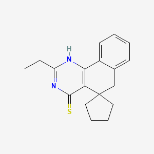 molecular formula C18H20N2S B14163992 2-Ethylspiro[1,6-dihydrobenzo[h]quinazoline-5,1'-cyclopentane]-4-thione CAS No. 224619-07-2