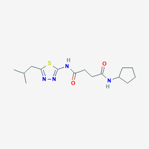 molecular formula C15H24N4O2S B14164008 N-cyclopentyl-N'-[5-(2-methylpropyl)-1,3,4-thiadiazol-2-yl]butanediamide CAS No. 714925-79-8