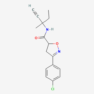 molecular formula C16H17ClN2O2 B14164102 3-(4-chlorophenyl)-N-(3-methylpent-1-yn-3-yl)-4,5-dihydro-1,2-oxazole-5-carboxamide CAS No. 899368-05-9