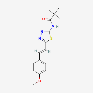 N-[5-[(E)-2-(4-methoxyphenyl)ethenyl]-1,3,4-thiadiazol-2-yl]-2,2-dimethylpropanamide