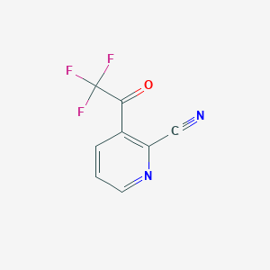 molecular formula C8H3F3N2O B14164120 3-(2,2,2-Trifluoroacetyl)picolinonitrile 