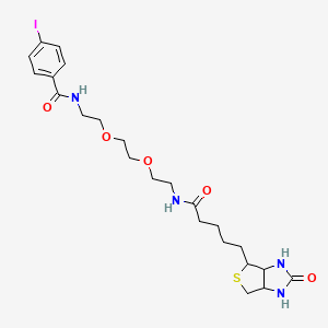 molecular formula C23H33IN4O5S B1416415 4-碘-N-(2-(2-(2-(5-(2-氧代六氢-1H-噻吩[3,4-d]咪唑-4-基)戊酰胺)乙氧基)乙氧基)乙基)苯甲酰胺 CAS No. 1432516-03-4