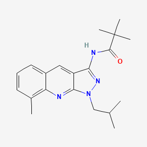 molecular formula C20H26N4O B14164178 2,2-dimethyl-N-[8-methyl-1-(2-methylpropyl)pyrazolo[3,4-b]quinolin-3-yl]propanamide CAS No. 713086-93-2