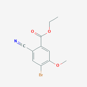 molecular formula C11H10BrNO3 B1416422 Ethyl 4-bromo-2-cyano-5-methoxybenzoate CAS No. 1807164-60-8