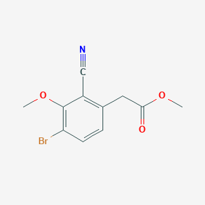 molecular formula C11H10BrNO3 B1416423 Methyl 4-bromo-2-cyano-3-methoxyphenylacetate CAS No. 1807081-55-5