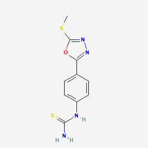 [4-(5-Methylsulfanyl-1,3,4-oxadiazol-2-yl)phenyl]thiourea