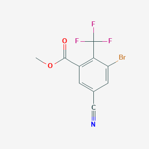 molecular formula C10H5BrF3NO2 B1416425 Methyl 3-bromo-5-cyano-2-(trifluoromethyl)benzoate CAS No. 1807213-63-3