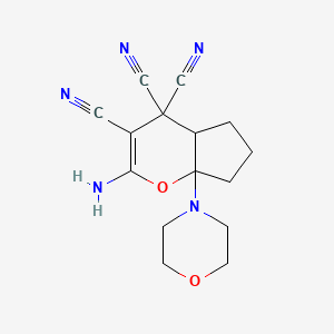 2-amino-7a-(morpholin-4-yl)-5,6,7,7a-tetrahydrocyclopenta[b]pyran-3,4,4(4aH)-tricarbonitrile