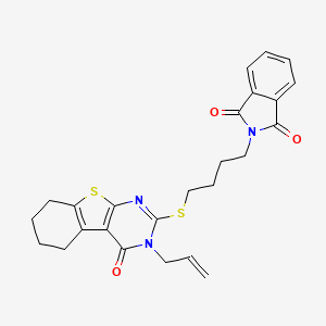 2-(4-{[4-oxo-3-(prop-2-en-1-yl)-3,4,5,6,7,8-hexahydro[1]benzothieno[2,3-d]pyrimidin-2-yl]sulfanyl}butyl)-1H-isoindole-1,3(2H)-dione