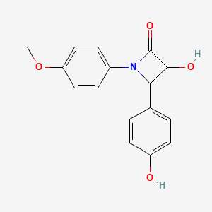 molecular formula C16H15NO4 B14164446 3-Hydroxy-4-(4-hydroxyphenyl)-1-(4-methoxyphenyl)azetidin-2-one CAS No. 923588-10-7