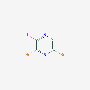 molecular formula C4HBr2IN2 B1416445 3,5-Dibromo-2-iodopyrazine CAS No. 1092352-02-7