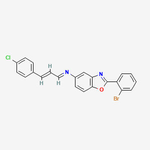 2-(2-bromophenyl)-N-[(1E,2E)-3-(4-chlorophenyl)prop-2-en-1-ylidene]-1,3-benzoxazol-5-amine