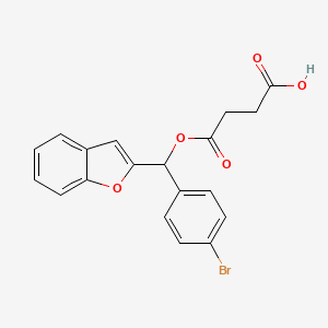 molecular formula C19H15BrO5 B14164516 Succinic acid, mono(alpha-2-benzofuranyl-p-bromobenzyl) ester CAS No. 3611-63-0