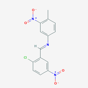 molecular formula C14H10ClN3O4 B14164530 N-[(E)-(2-chloro-5-nitrophenyl)methylidene]-4-methyl-3-nitroaniline CAS No. 5272-73-1