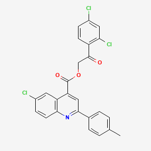 molecular formula C25H16Cl3NO3 B14164535 2-(2,4-Dichlorophenyl)-2-oxoethyl 6-chloro-2-(4-methylphenyl)quinoline-4-carboxylate CAS No. 355433-02-2