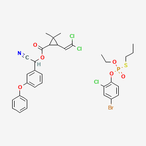 molecular formula C33H34BrCl3NO6PS B14164541 Cypermethrin-profenofos mixt CAS No. 82464-73-1