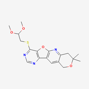 molecular formula C18H21N3O4S B14164545 1-(2,2-Dimethoxy-ethylsulfanyl)-8,8-dimethyl-8,9-dihydro-6H-7,11-dioxa-2,4,10-triaza-benzo[b]fluorene CAS No. 896071-96-8