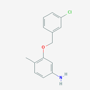 molecular formula C14H14ClNO B1416455 3-[(3-氯苯基)甲氧基]-4-甲基苯胺 CAS No. 1153904-75-6