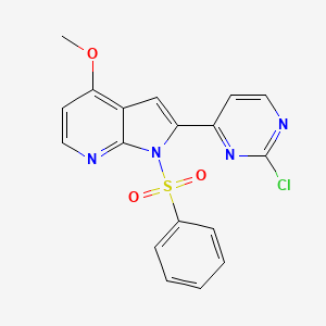 1H-Pyrrolo[2,3-b]pyridine, 2-(2-chloro-4-pyrimidinyl)-4-methoxy-1-(phenylsulfonyl)-