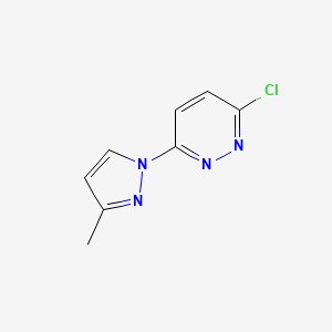 molecular formula C8H7ClN4 B1416465 3-chloro-6-(3-methyl-1H-pyrazol-1-yl)pyridazine CAS No. 499200-92-9