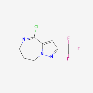 molecular formula C8H7ClF3N3 B14164658 4-Chloro-2-(trifluoromethyl)-7,8-dihydro-6H-pyrazolo[1,5-A][1,4]diazepine 