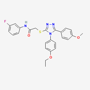 2-{[4-(4-ethoxyphenyl)-5-(4-methoxyphenyl)-4H-1,2,4-triazol-3-yl]sulfanyl}-N-(3-fluorophenyl)acetamide