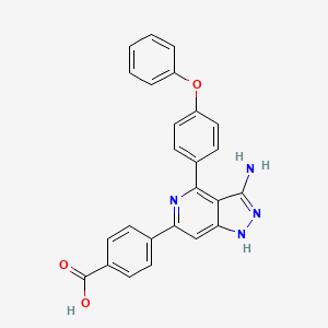 molecular formula C25H18N4O3 B14164691 Benzoic acid, 4-[3-amino-4-(4-phenoxyphenyl)-1H-pyrazolo[4,3-c]pyridin-6-yl]- 