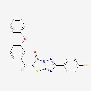 molecular formula C23H14BrN3O2S B14164708 2-(4-Bromophenyl)-5-(3-phenoxybenzylidene)thiazolo[3,2-b][1,2,4]triazol-6(5H)-one CAS No. 606954-26-1