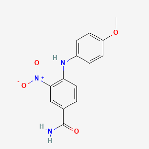 molecular formula C14H13N3O4 B14164787 4-(4-Methoxyanilino)-3-nitrobenzamide CAS No. 16611-61-3