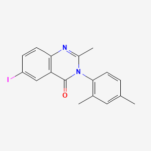 molecular formula C17H15IN2O B14164812 4(3H)-Quinazolinone, 3-(2,4-dimethylphenyl)-6-iodo-2-methyl- CAS No. 35711-12-7