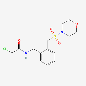 molecular formula C14H19ClN2O4S B1416483 2-氯-N-{2-[(吗啉-4-磺酰基)甲基]苄基}乙酰胺 CAS No. 1087784-12-0