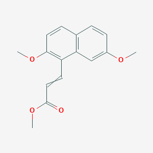 molecular formula C16H16O4 B14164854 2-Propenoic acid, 3-(2,7-dimethoxy-1-naphthalenyl)-, methyl ester CAS No. 89229-15-2