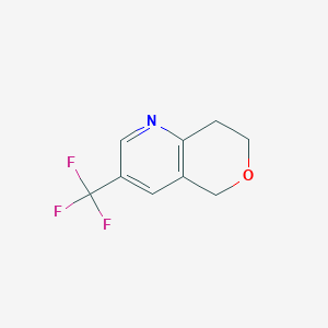 molecular formula C9H8F3NO B14164908 3-(Trifluoromethyl)-7,8-dihydro-5H-pyrano[4,3-B]pyridine 