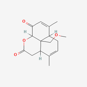 molecular formula C16H20O4 B14164917 Naphtho(1,8-bc)pyran-2,7-dione, 3,3a,6,6a,9a,9b-hexahydro-9-methoxy-9b-(methoymethyl)-4,7-dimethyl-, (3aalpha,6abeta,9abeta,9balpha)- CAS No. 104199-05-5