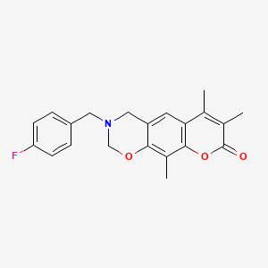 3-[(4-Fluorophenyl)methyl]-6,7,10-trimethyl-2,4-dihydropyrano[3,2-g][1,3]benzoxazin-8-one