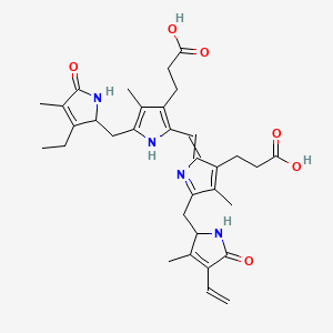 3-[2-[[3-(2-carboxyethyl)-5-[(3-ethyl-4-methyl-5-oxo-1,2-dihydropyrrol-2-yl)methyl]-4-methyl-1H-pyrrol-2-yl]methylidene]-5-[(4-ethenyl-3-methyl-5-oxo-1,2-dihydropyrrol-2-yl)methyl]-4-methylpyrrol-3-yl]propanoic acid